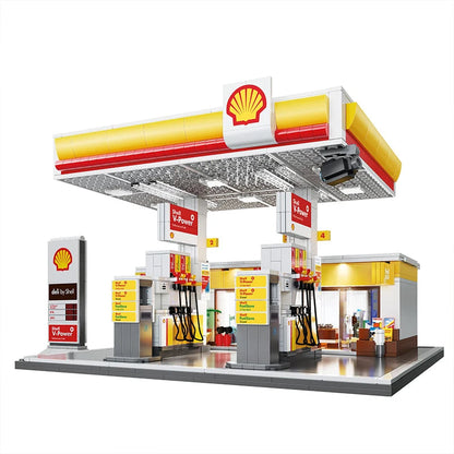 Station-Service Shell à Construire – CaDA C66026W (1309 pièces)