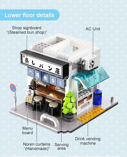 Boutique Japonaise de Pains Vapeur CaDA – Modèle Steamed Bun Shop (1108 pièces)