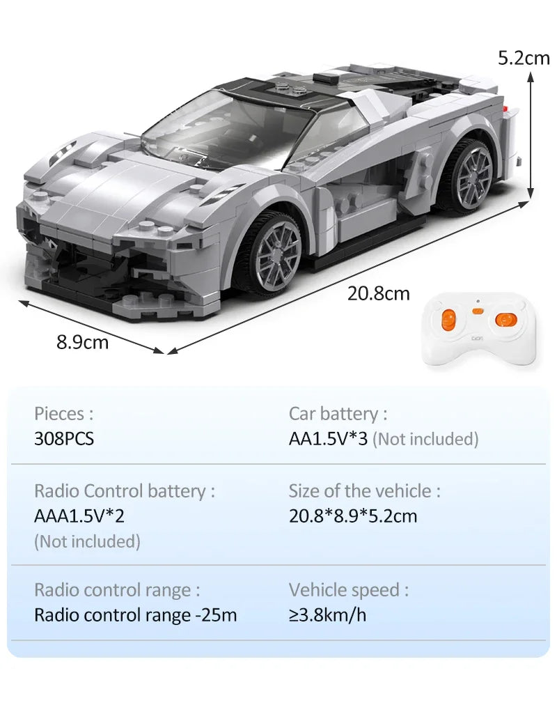 Cada APP Programming Remote Control Sports Car Building Blocks City RC Vehicle Racing Car Bricks Gifts Toys for Boys Children