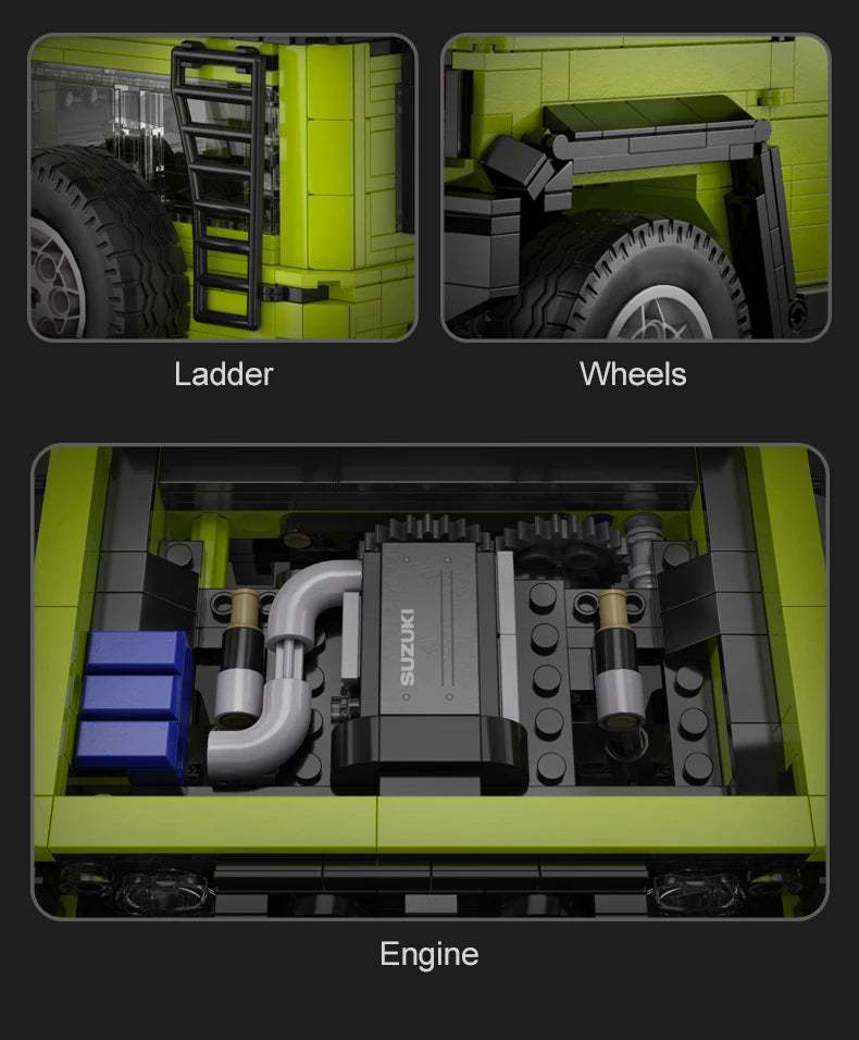 Suzuki Jimny CaDA – 4x4 Off-Road Télécommandé à Construire (1803 pièces + Accessoires)