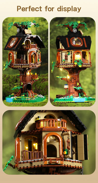 Maison dans l'Arbre à Construire CaDA – 1808 Pièces avec Lumières USB