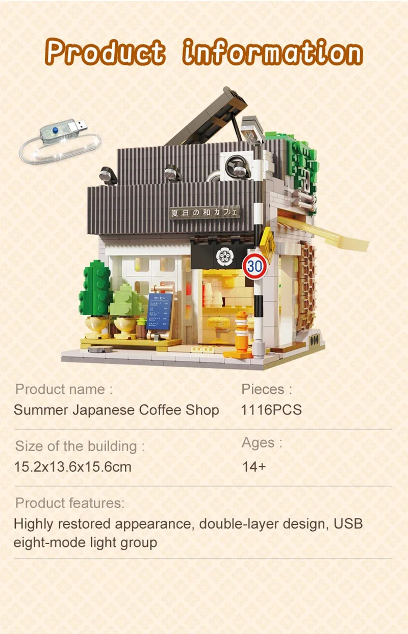 Café Japonais d’Été – Set de Construction CaDA (1116 pièces)