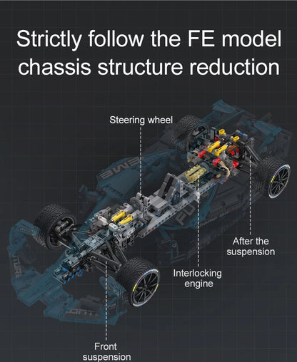 Voiture de Course CaDA Formule E – Modèle RC à Construire (1667 pièces, Échelle 1:8)