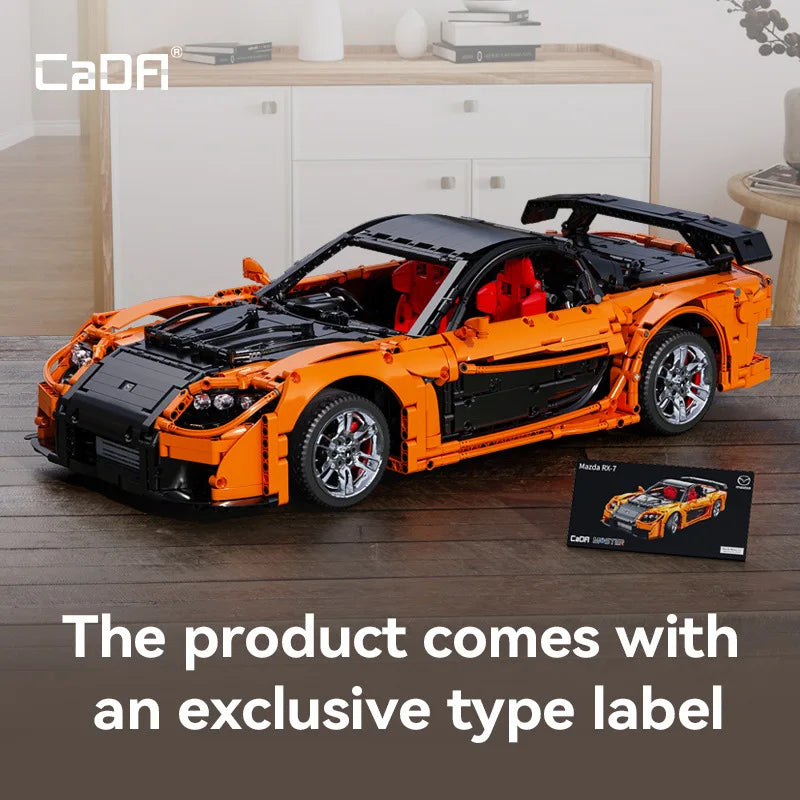 Mazda RX-7 CaDA – Supercar Télécommandée à Construire (3305 pièces, Échelle 1:8, Modèle Officiel)